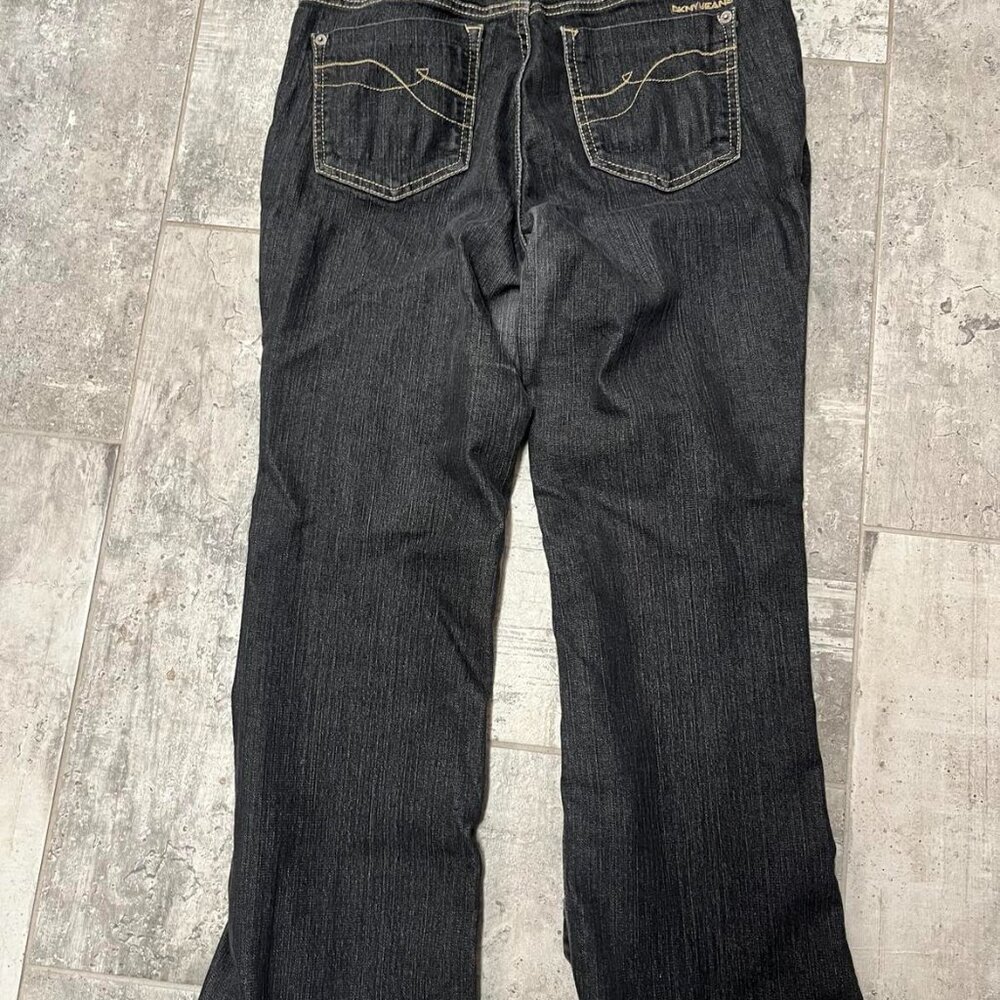 DKNY Women's Sz 10 Designer Soho Jeans Black BootCut Mid Rise Ladies Denim Pants - Picture 2 of 3
